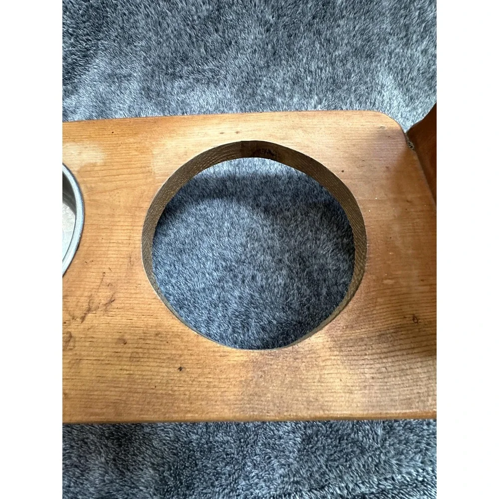 Handmade Wooden Basset Hound Raised Dog Feeder Double Elevated Pet Bowl Stand